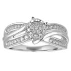 I Said Yes Womens 1/4 Ct. T.w. Genuine Round White Diamond Platinaire Engagement Ring