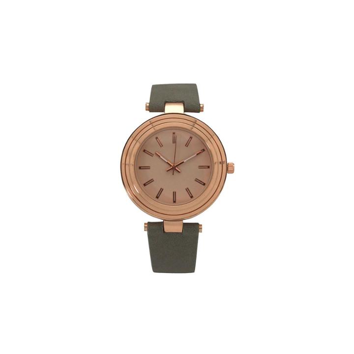 Olivia Pratt Womens Gray Strap Watch-16782greyrose