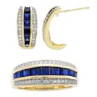 Blue & White Lab-created Sapphire Earring And Ring Boxed Set