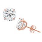 Diamonart 1 1/2 Ct. T.w. White Cubic Zirconia 10k Rose Gold Over Silver Round Stud Earrings