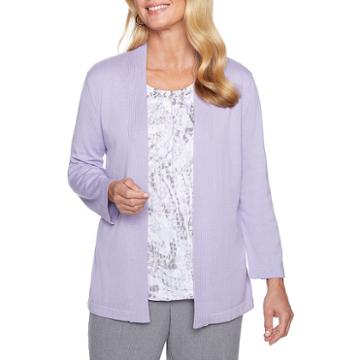 Alfred Dunner Smart Investments 3/4 Sleeve Crew Neck Layered Sweaters