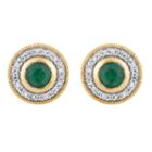 1/5 Ct. T.w. Genuine Green Emerald 10k Gold 9.2mm Stud Earrings