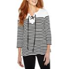 Sag Harbor Practice Gear 3/4 Sleeve Split Crew Neck T-shirt-womens