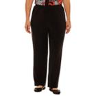 Alfred Dunner Saratoga Springs Woven Flat Front Pants-plus Short
