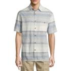 Island Shores Short Sleeve Stripe Button-front Shirt