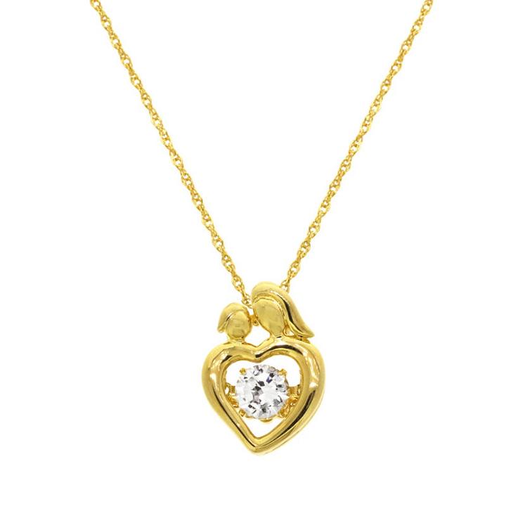 Womens White Sapphire 14k Gold Over Silver Pendant Necklace