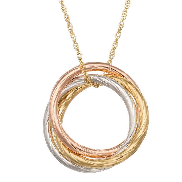 Womens 10k Gold Over Silver Pendant Necklace