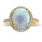 Womens 1/6 Ct. T.w. Lab Created Opal Multi Color 10k Gold Cocktail Ring