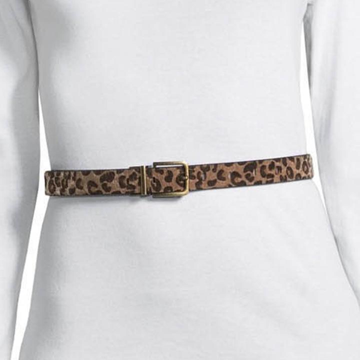 Libby Edelman Reversible Animal Print Metallic Reversible Belt