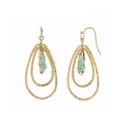 Natasha Blue 3-row Drop Earrings