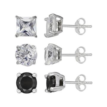 Silver Enchantment&trade; Cubic Zirconia 3-pr. Earrings