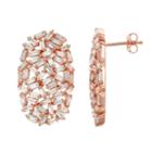 Lab Created White Sapphire 14k Rose Gold Over Silver 27.7mm Stud Earrings