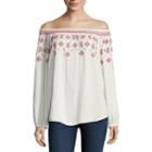 St. John's Bay 3/4 Sleeve Woven Blouse