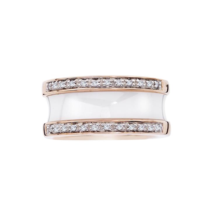 1/6 Ct. T.w. Diamond White Ceramic Concave Band