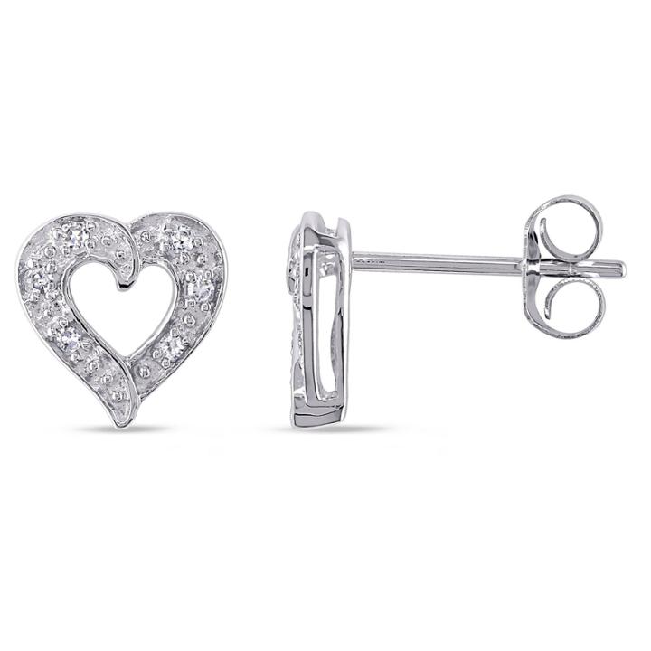 Diamond Accent Round White Diamond 14k Gold Stud Earrings