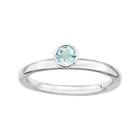 Personally Stackable Genuine Aquamarine Sterling Silver High Profile Ring