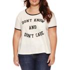Short Sleeve Scoop Neck Graphic Ivory Vintage Black Ringer T-shirt