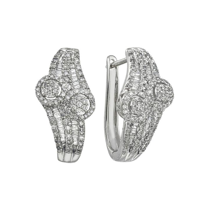 Diamond Blossom 1 Ct. T.w. White Diamond 10k Gold Hoop Earrings