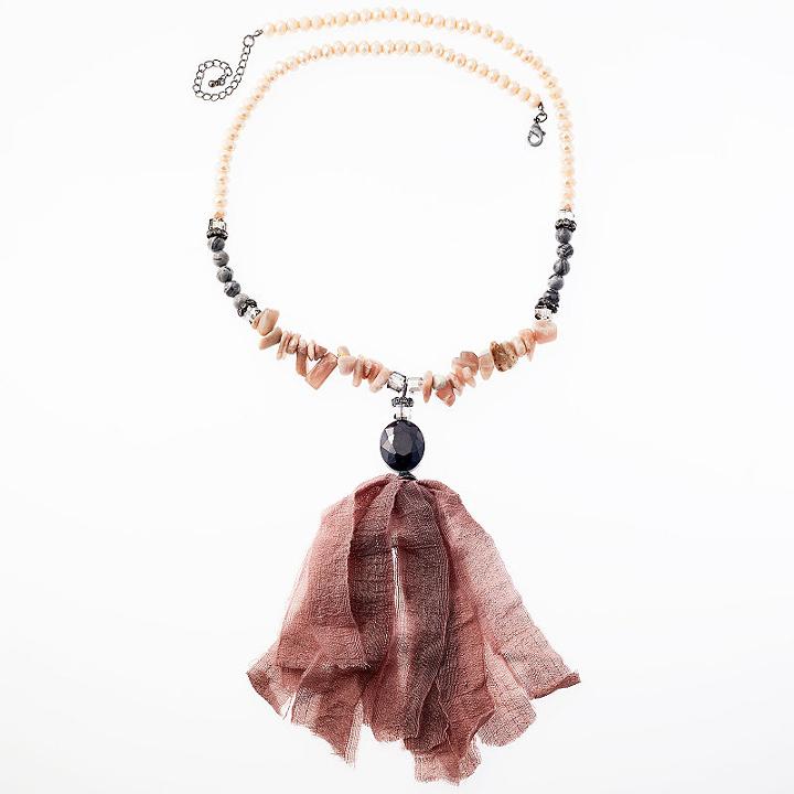 Bijoux Bar Gray Beaded Necklace