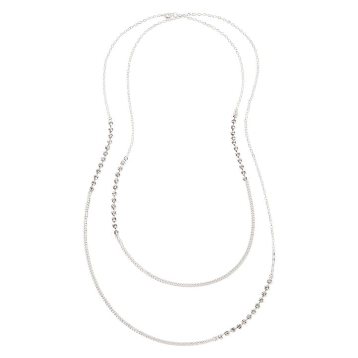 Vieste Silver-tone Crystal 65 Necklace