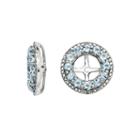Genuine Aquamarine And Diamond Accent Sterling Silver Earring Jackets