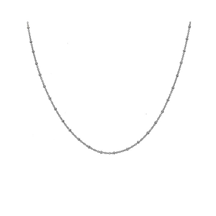Silver Reflections&trade; Oval Spacer Bead 18 Inch Chain Necklace
