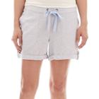 Per Se Striped Linen-blend Shorts - Petite