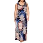 Jennie And Marlis Sleeveless Beaded Geometric Maxi Dress-plus