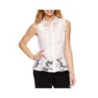 Worthington Sleeveless Organza Peplum Blouse