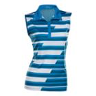 Sleeveless Stripe Jersey Polo Shirt