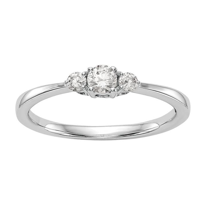 Promise My Love Womens 1/4 Ct. T.w. Genuine Round White Diamond 14k Gold Promise Ring