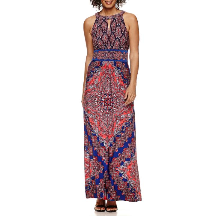 London Style Pattern Maxi Dress