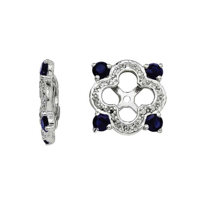 Diamond Accent & Lab-created Blue Sapphire Sterling Silver Earring Jackets