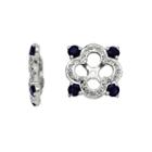 Diamond Accent & Lab-created Blue Sapphire Sterling Silver Earring Jackets