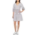 Vivi By Violet Weekend Athliesure 2 - 1 3/4 Sleeve Stripe Fit & Flare Dress