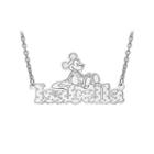 Disney Personalized Mickey Mouse Diamond Cut Name Necklace