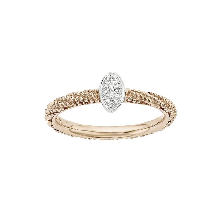 Personally Stackable Diamond-accent 18k Rose Gold Over Sterling Silver Stackable Ring