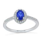 Womens 1/6 Ct. T.w. Blue Sapphire Sterling Silver Cocktail Ring