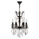 Versailles Collection 6 Light Flemish Brass Finishand Clear Crystal Mini Chandelier