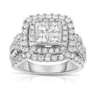 Limited Quantities! Womens 2 1/2 Ct. T.w. Princess White Diamond 14k Gold Engagement Ring