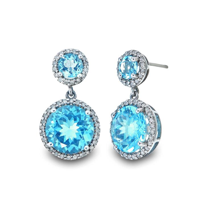 1/3 Ct. T.w. Blue Blue Topaz Sterling Silver Drop Earrings