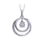 1/4 Ct. T.w. Diamond 14k White Gold Circle Pendant Necklace