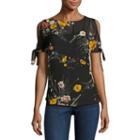 Buffalo Jeans Floral Cold Shoulder Tee
