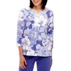 Alfred Dunner Reel It In Floral Tunic Top