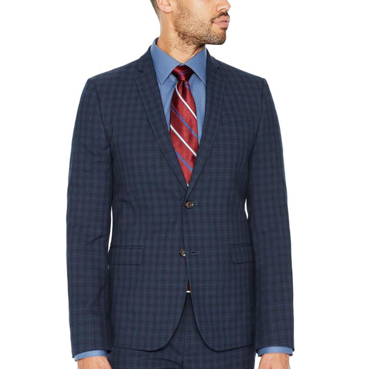 Jf J.ferrar Checked Super Slim Fit Suit Jacket