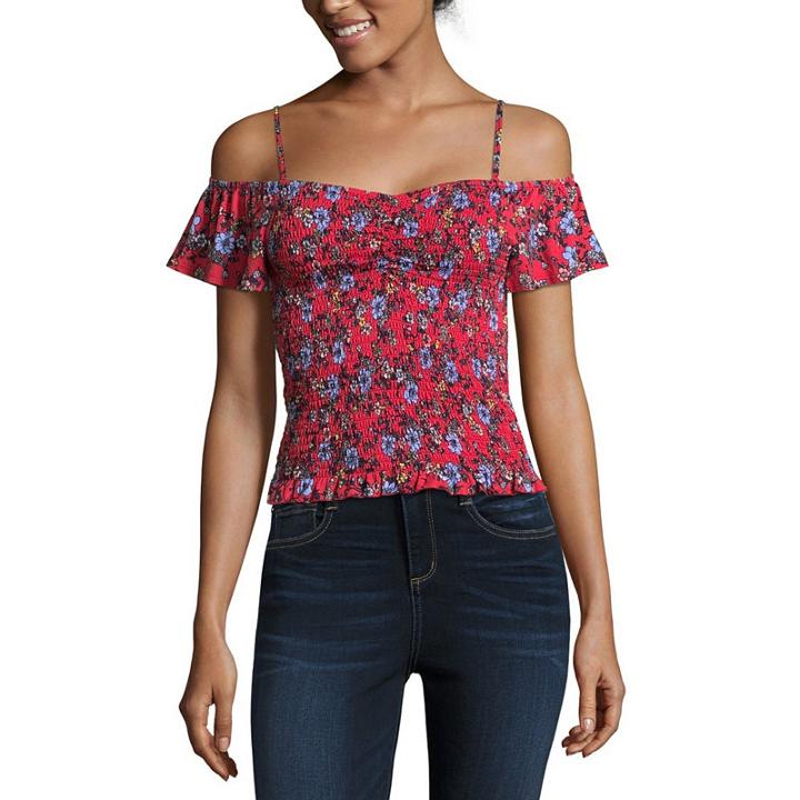 Almost Famous Sleeveless Sweetheart Neck Knit Blouse-juniors