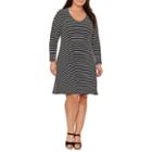Tiana B Long Sleeve Stripe Sheath Dress - Plus