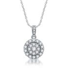 Diamond Blossom Womens 1/2 Ct. T.w. Genuine White Diamond 10k White Gold Pendant Necklace