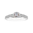 Enchanted Fine Jewelry By Disney Womens 1/4 Ct. T.w. Genuine Round Diamond 10k Gold Promise Ring