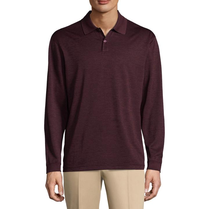 Haggar Long Sleeve Poly Polo Shirt